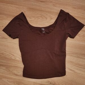 Chocolate Brown Scoop Neck